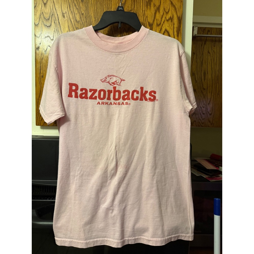 Arkansas Razorbacks T Shirt Mens Medium Pink Graphic Short Sleeve Pro-Ad Sports‎